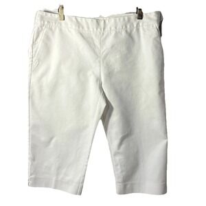 White Charter Club Bermuda Shorts Sz 10 Side Zip Slash Pockets Preppy Resort